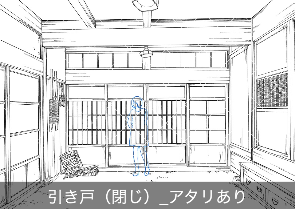 日本家屋の玄関2(アタリ付き)