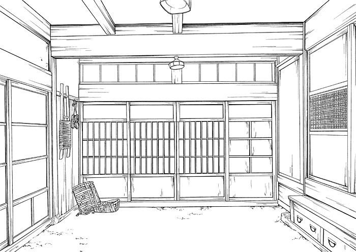 日本家屋の玄関 Linepouch Booth