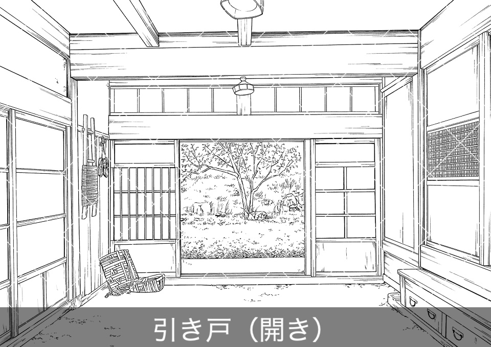 日本家屋の玄関2(アタリ付き)