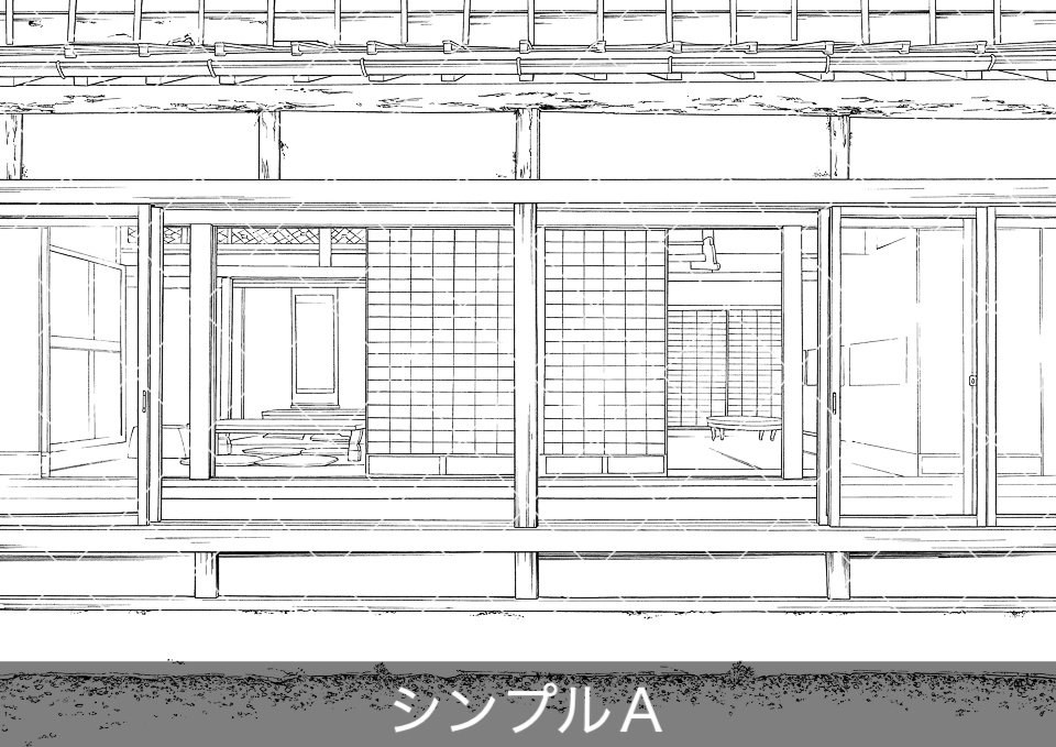 日本家屋の縁側(アタリ付き)