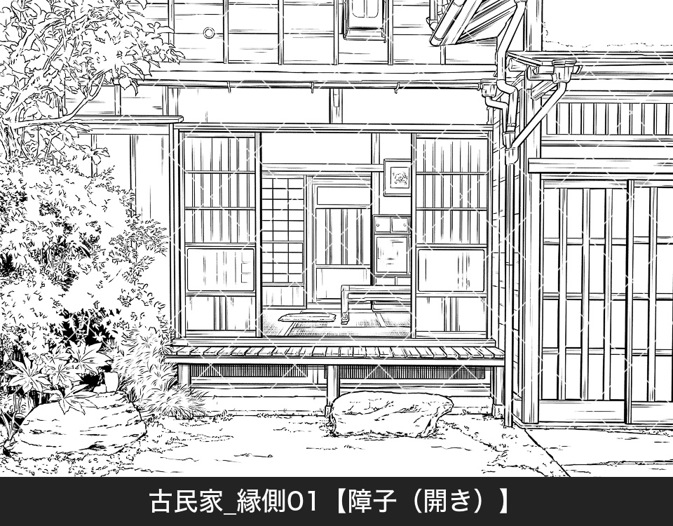 古民家の縁側(アタリ付き)