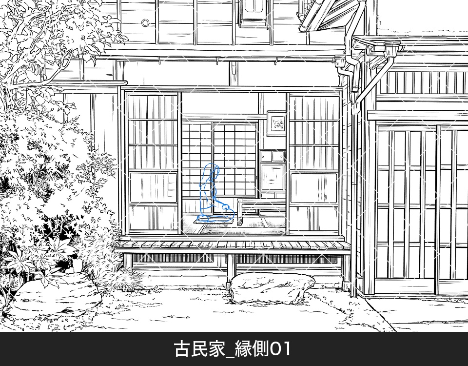 古民家の縁側（アタリ付き）