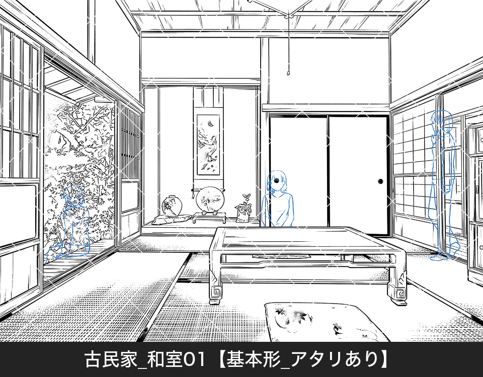 古民家の和室(アタリ付き)