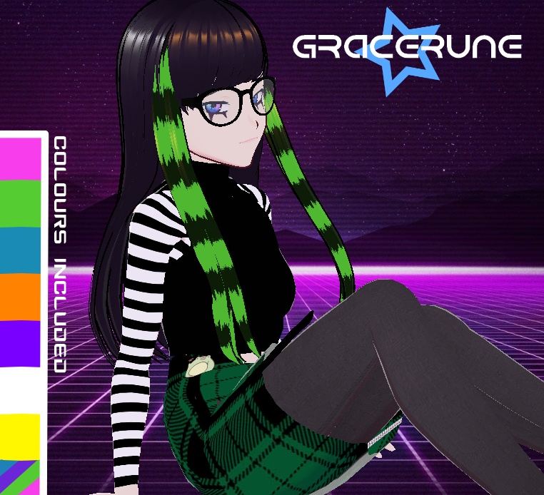 Vroid - Raccoon Stripe Hair Texture