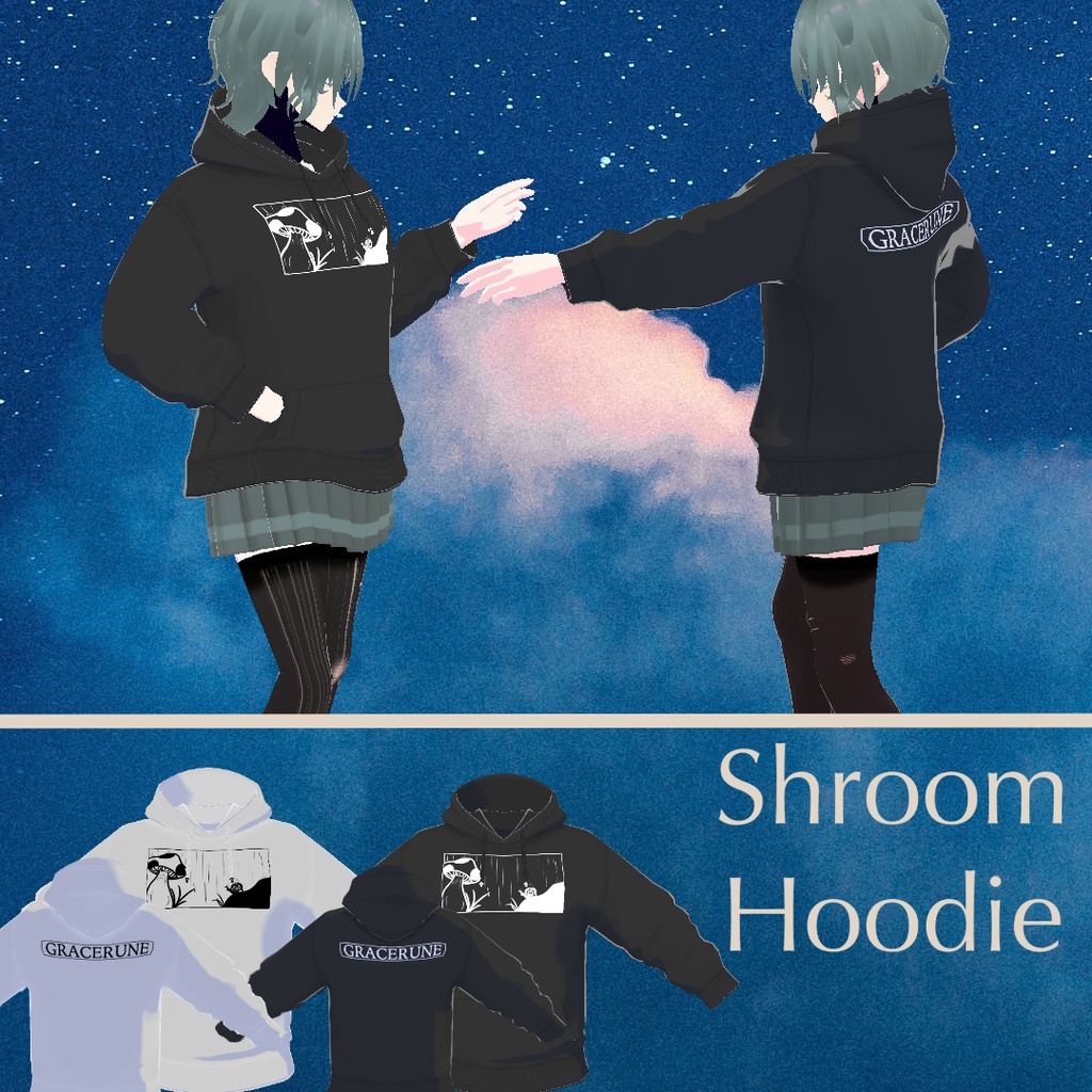 Shroom Graphic Hoodie - Vroid Texture