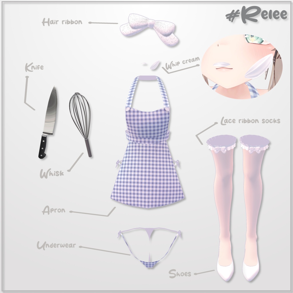 【Chocolat update】【PB】【14 Avatars】 Sweet Apron