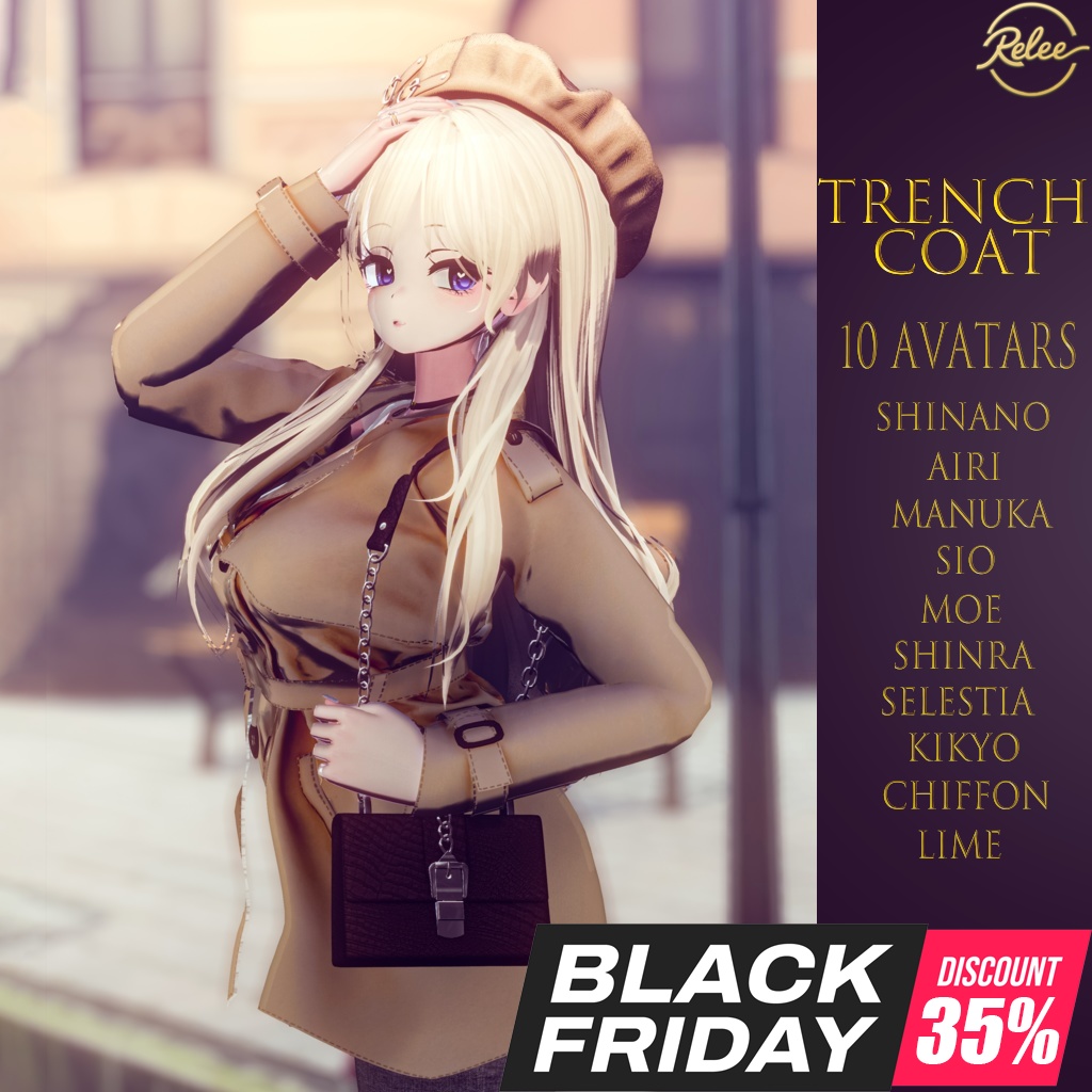 ✨Blackfriday SALE✨【Animation】【PB】❣Shinano update❣『Trench Coat』【10 Avatars】