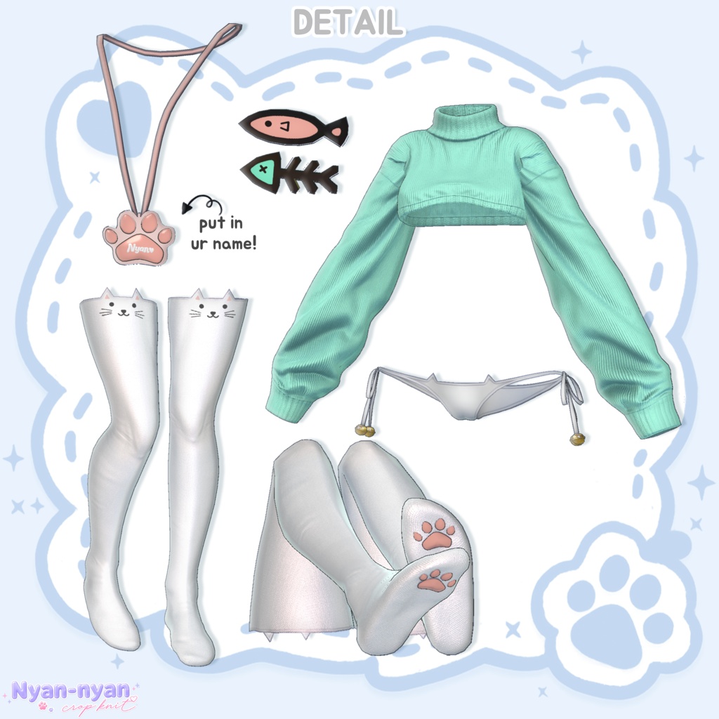 ✨THANK YOU 30K ♡✨ 【PB】🐾 Nyan-nyan Crop Knit 🐾【17Avatars】