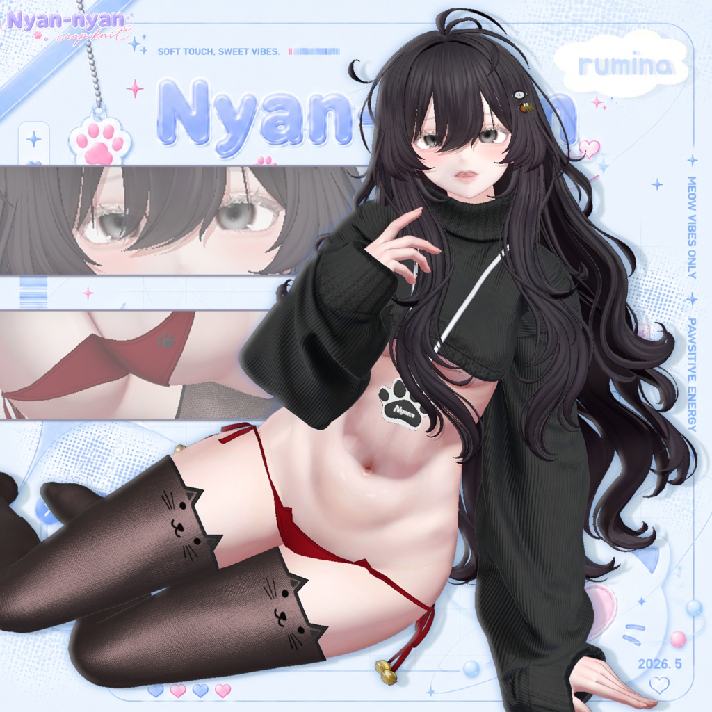 ✨THANK YOU 30K ♡✨ 【PB】🐾 Nyan-nyan Crop Knit 🐾【17Avatars】