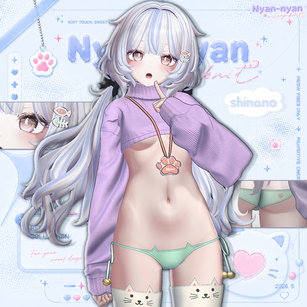 ✨THANK YOU 30K ♡✨ 【PB】🐾 Nyan-nyan Crop Knit 🐾【17Avatars】