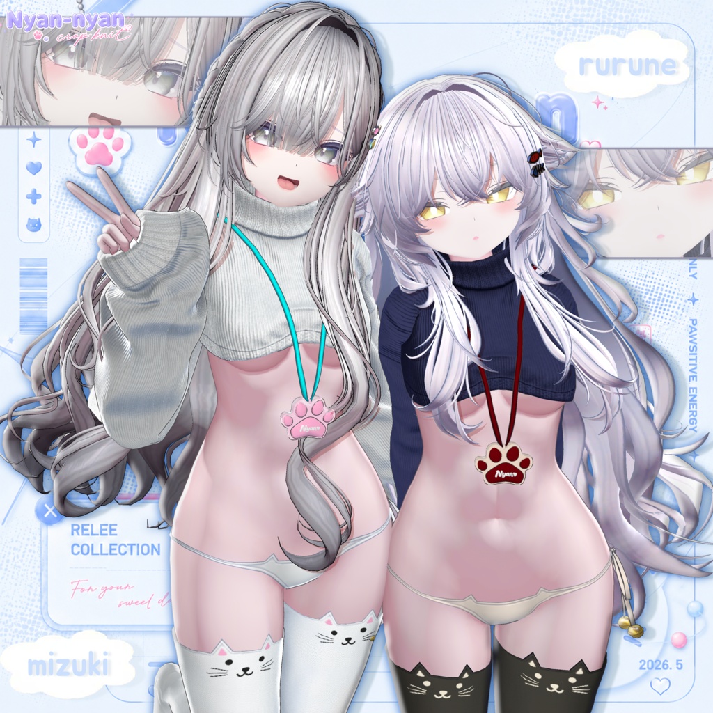 ✨THANK YOU 30K ♡✨ 【PB】🐾 Nyan-nyan Crop Knit 🐾【17Avatars】