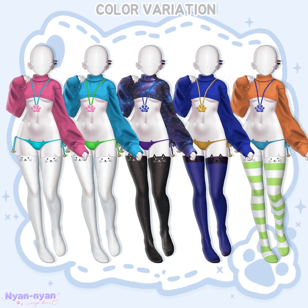 ✨THANK YOU 30K ♡✨ 【PB】🐾 Nyan-nyan Crop Knit 🐾【17Avatars】