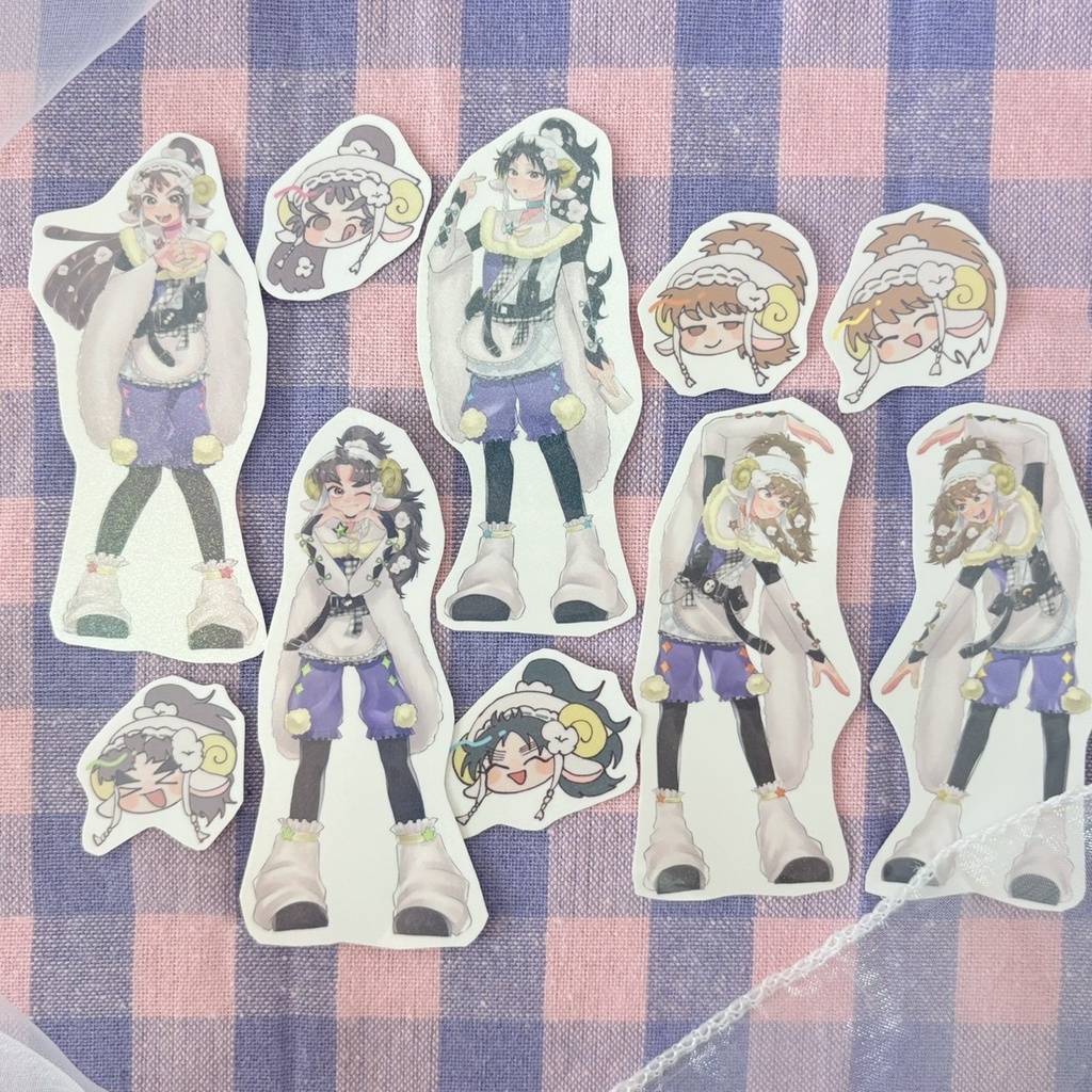 ケモ耳メイド4・5・6各学年・学園関係者シールセット(等身+ミニ)