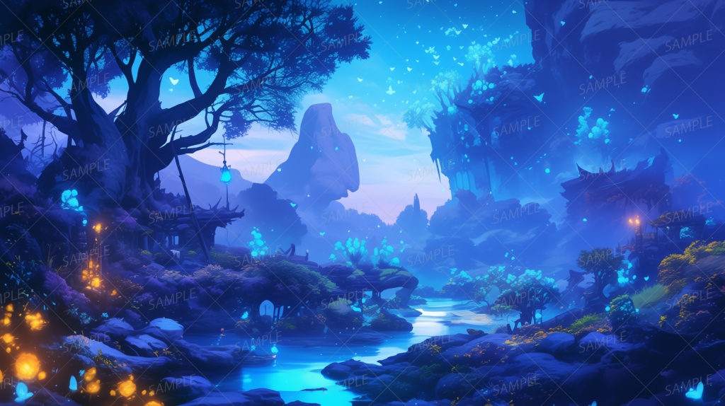 【背景_0009】星灯りの精霊郷