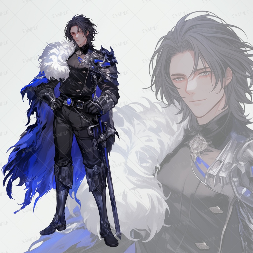 【立ち絵_0011】蒼刃の黒将