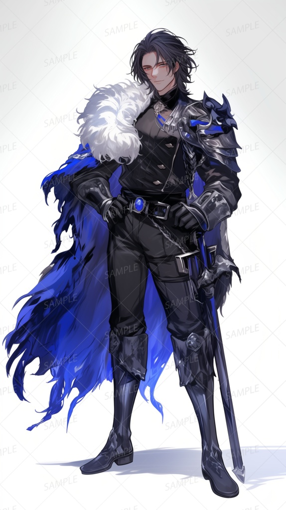 【立ち絵_0011】蒼刃の黒将