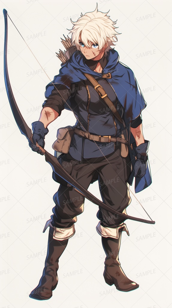 【立ち絵_0024】傷持つ蒼眼の狩人