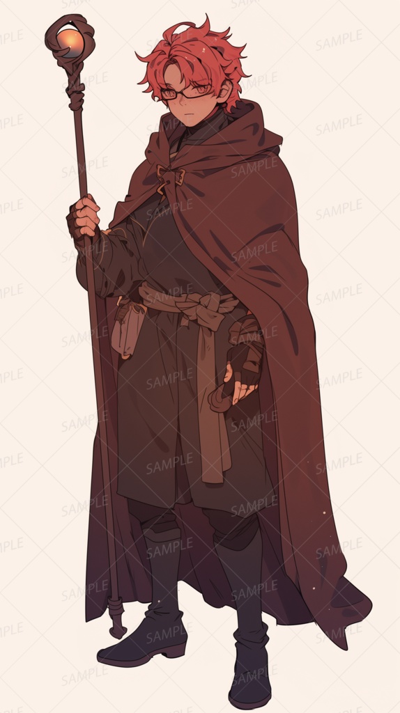 【立ち絵_0025】焔の杖を携える継承者