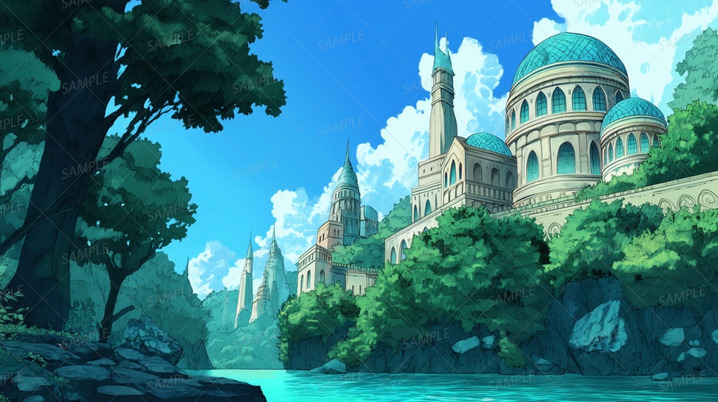 【背景_0015】湖畔に築かれし知識の都