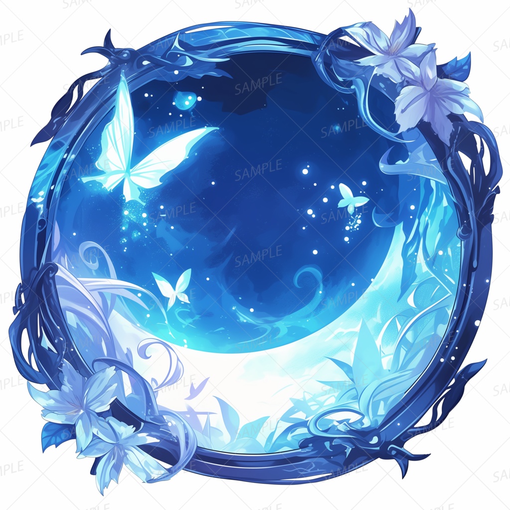 【アイコン_0022】月下の蝶舞う森
