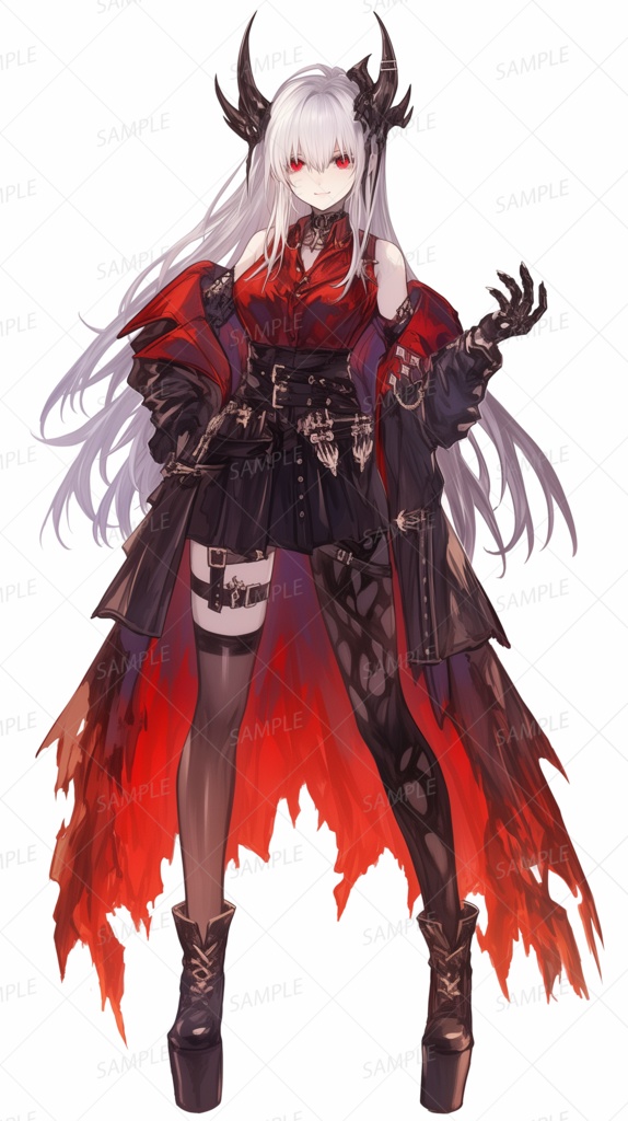 【立ち絵_0048】焔より来たる黒翼の王女