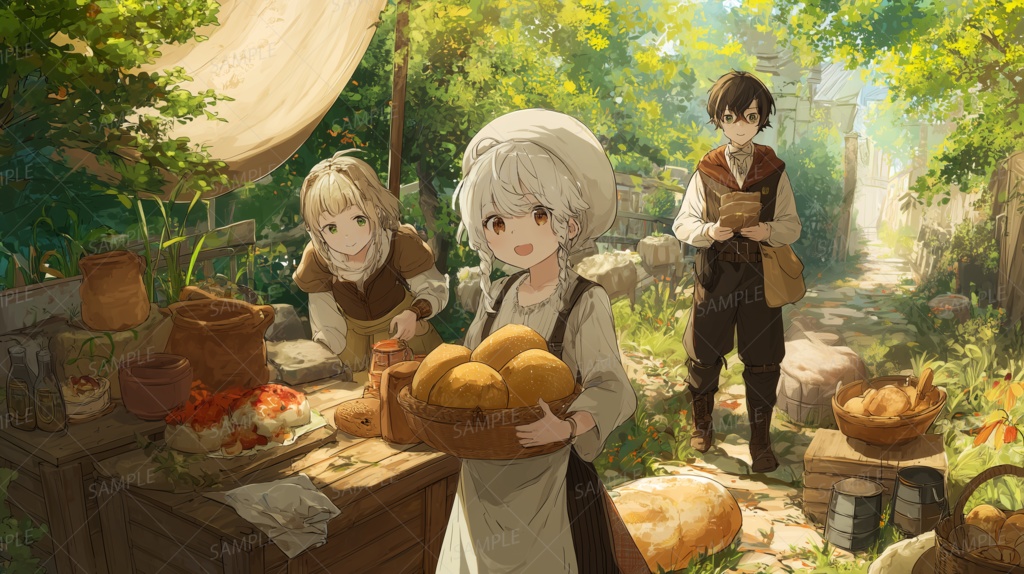 【一枚絵_0003】小さな村の焼きたて日和