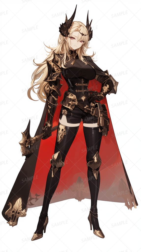 【立ち絵_0054】堕天の黒鎧姫