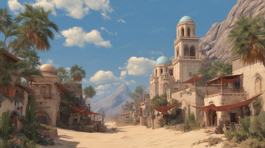 【背景_0025】灼熱のバザール通り