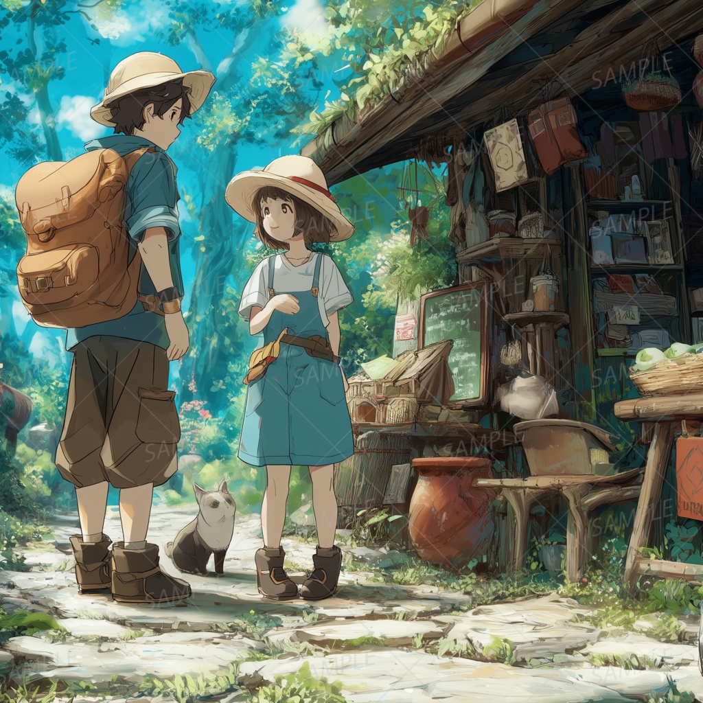 【一枚絵_0007】森の道の小さなお店