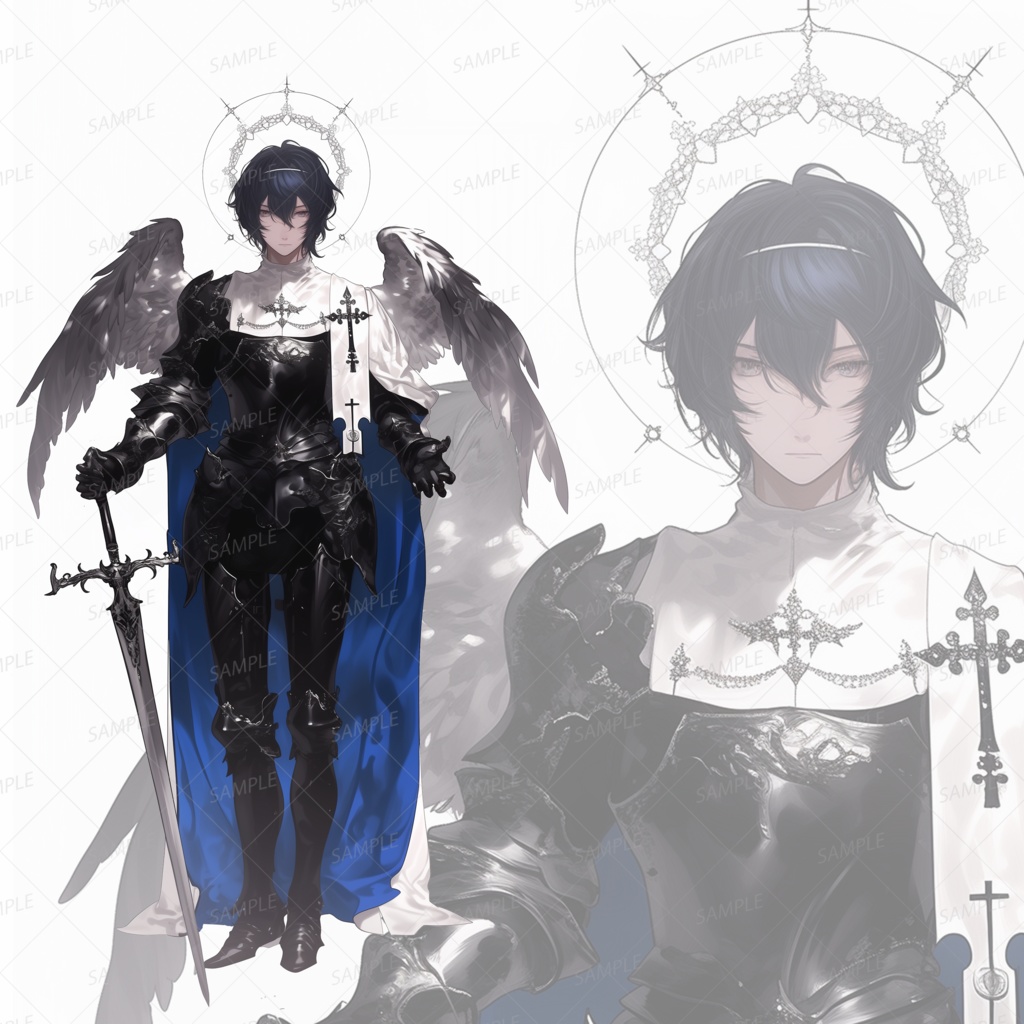 【立ち絵_0060】黒翼の聖騎士