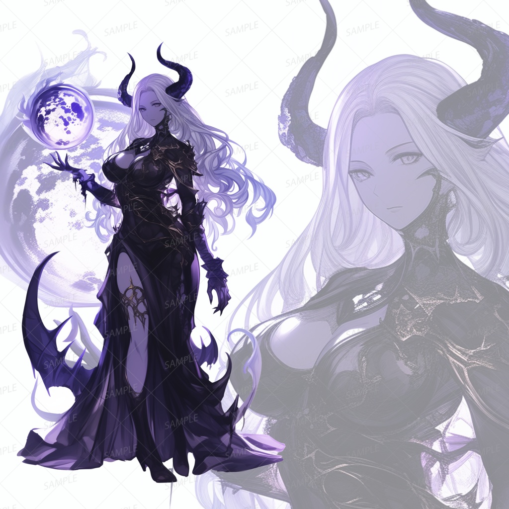 【立ち絵_0063】魔月に照らされた黒き誘惑