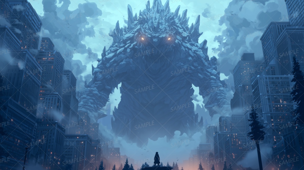 【一枚絵_0009】巨獣と最後の抵抗者