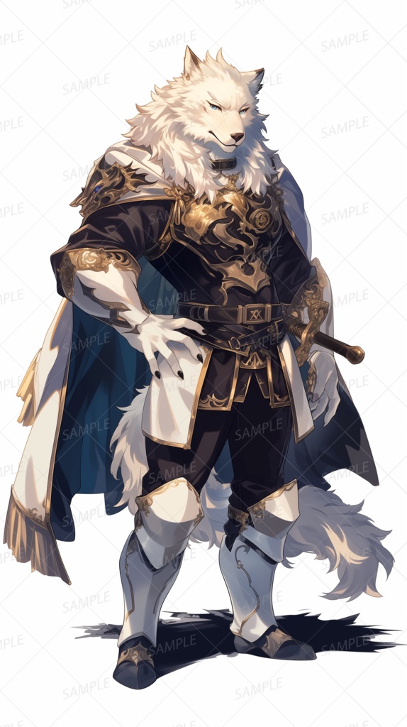 【立ち絵_0072】高貴なる白狼将軍