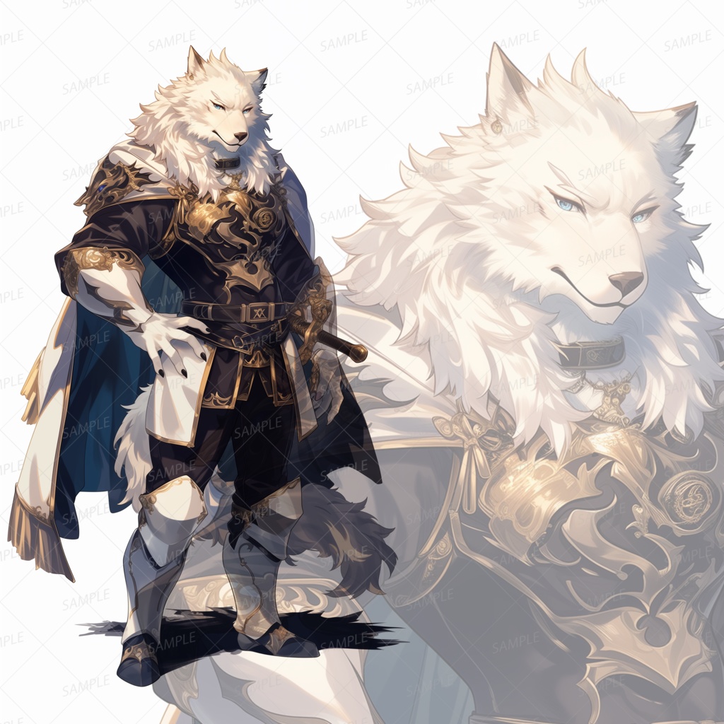 【立ち絵_0072】高貴なる白狼将軍
