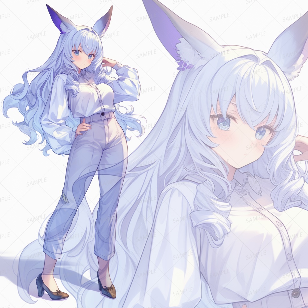 【立ち絵_0079】柔らかな耳をすませる純白