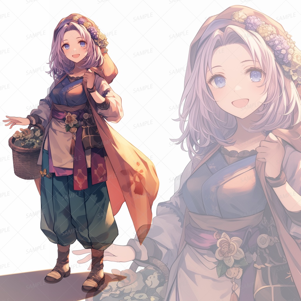 【立ち絵_0082】花摘みの村娘リネア