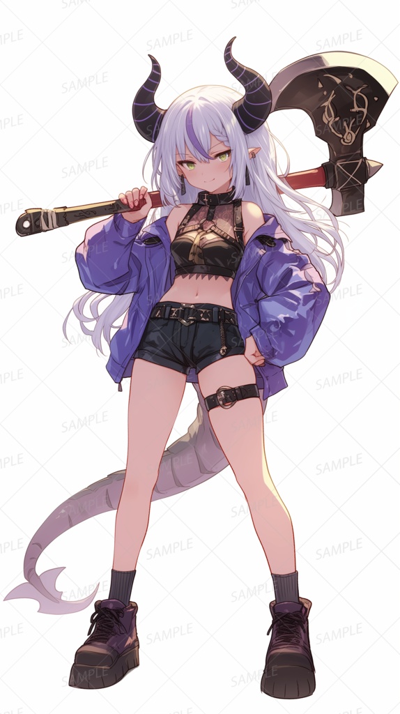 【立ち絵_0092】紫雷の双角少女