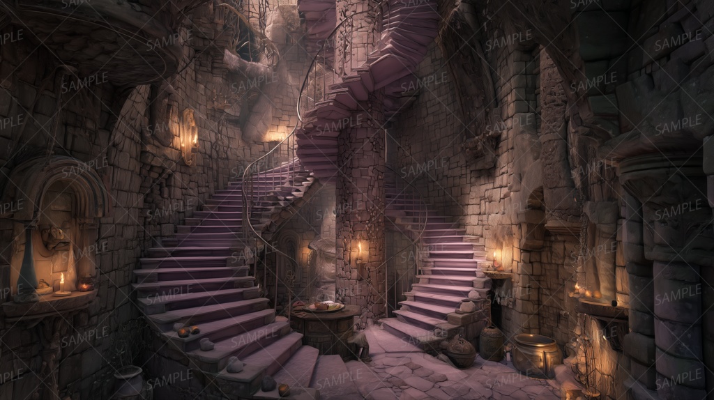 【背景_0032】螺旋に沈む古塔の記憶