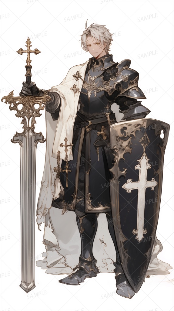 【立ち絵_0099】正義に誓う黒鎧の聖騎士