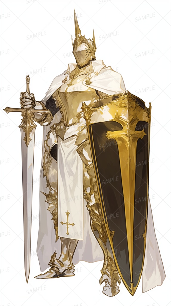 【立ち絵_0100】聖光に輝く黄金の騎士
