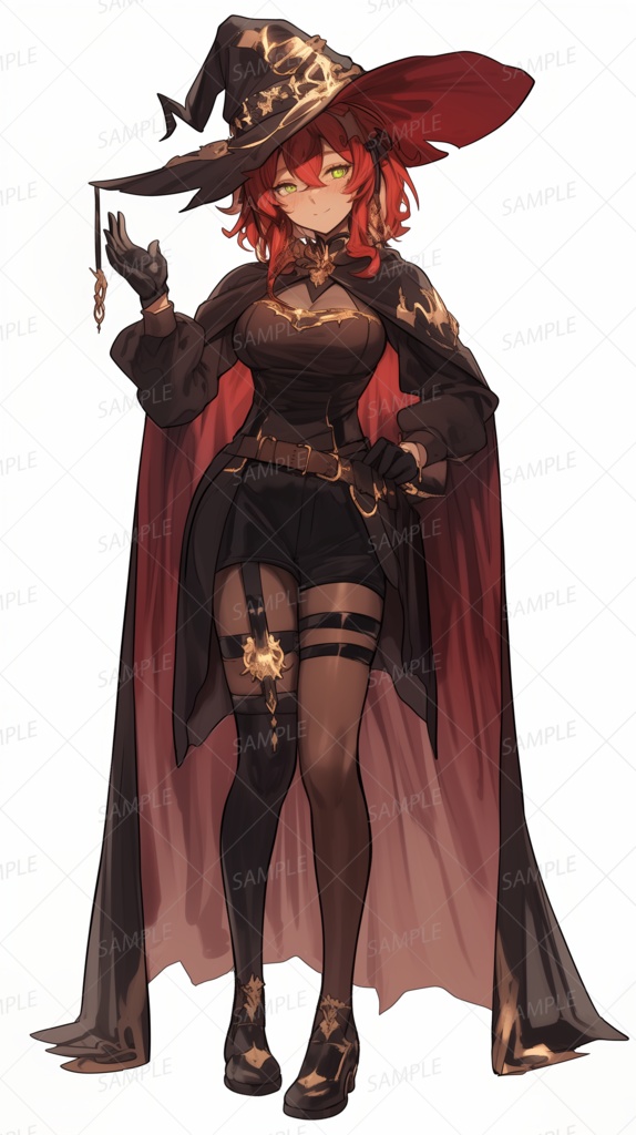 【立ち絵_0107】燃ゆる魔印と紅蓮の魔女