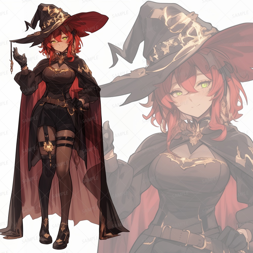【立ち絵_0107】燃ゆる魔印と紅蓮の魔女