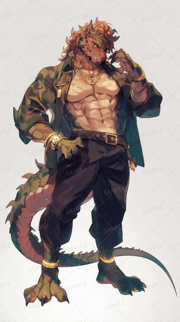 【立ち絵_0111】欲望に微笑むリザードマン