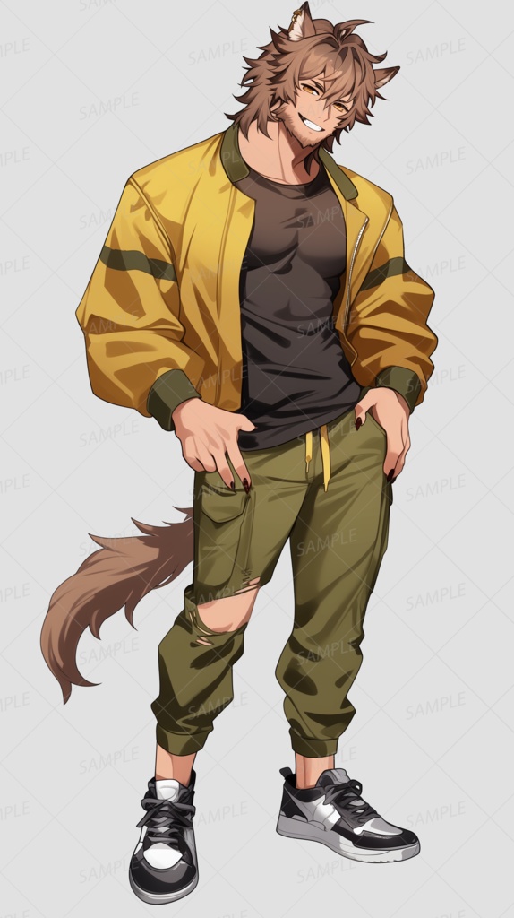 【立ち絵_0115】吠える陽気なストリートウルフ