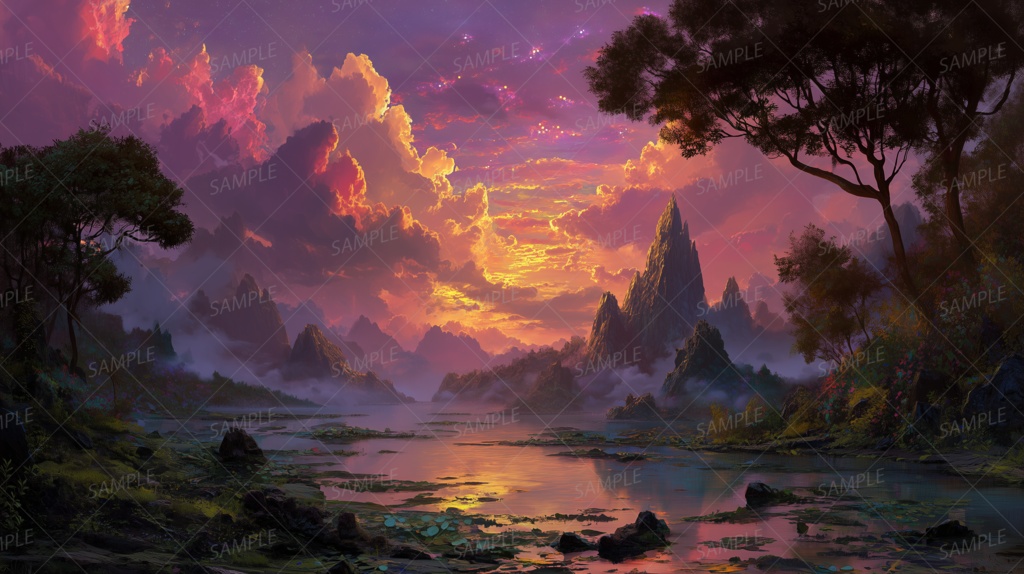 【背景_0035】フェアリーレイクの黄昏