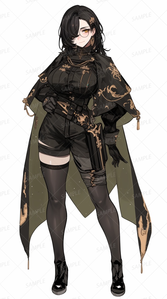 【立ち絵_0121】錠の刻印と黄金の瞳の副官