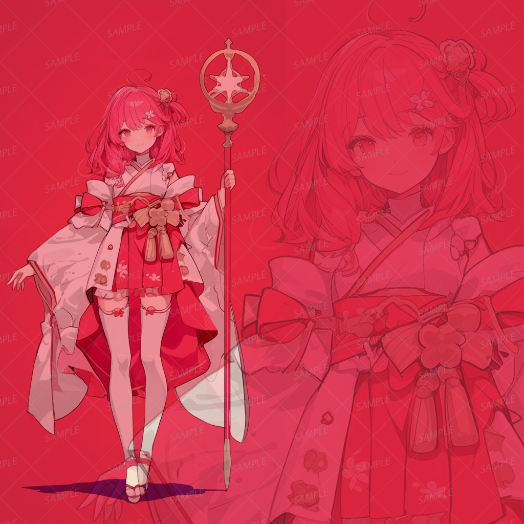 【立ち絵_0129】桜の願いを紡ぐ巫女