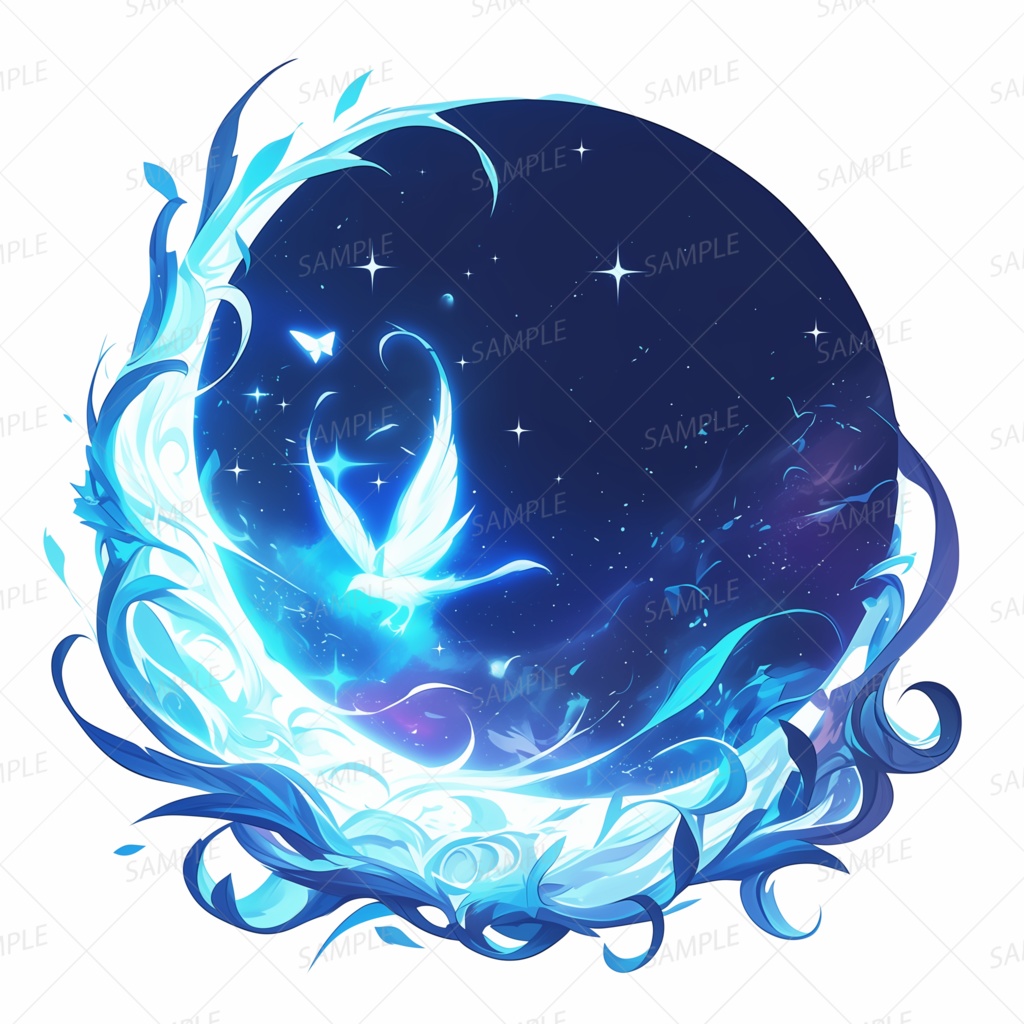 【アイコン_0075】星海を翔ける蒼き幻鳥