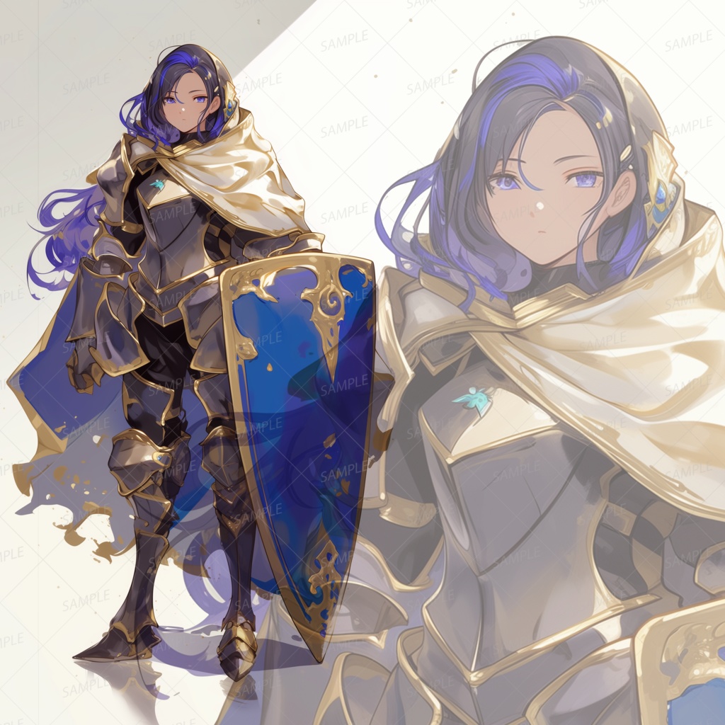 【立ち絵_0138】蒼金の壁と誇り高き騎士