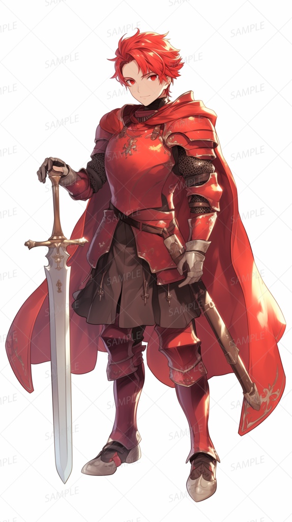 【立ち絵_0150】炎の誓いを宿す紅蓮騎士